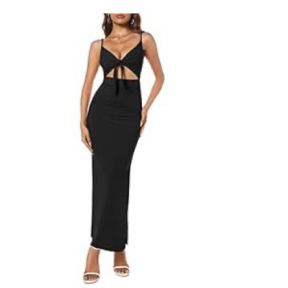 Zaful maxi dress with tie front and cut out